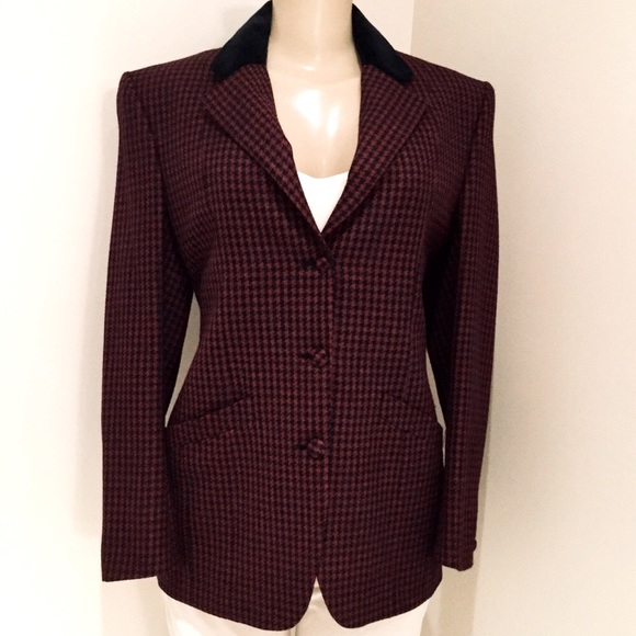 BURBERRY WOOL STRUCTURED BLAZER - Picture 1 of 8